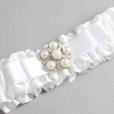 White Satin Wedding Garter / White Wedding Garters / Wedding Garter / Custom Wedding Garter / Bridal Garter / Prom Garter / Linda Joyce Couture / Personalized Garter / Personalized Wedding Garter / Personalized Prom Garter
