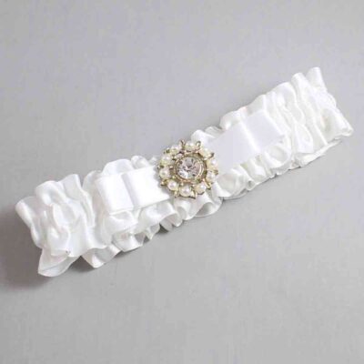 White Satin Wedding Garter / White Wedding Garters / Wedding Garter / Custom Wedding Garter / Bridal Garter / Prom Garter / Linda Joyce Couture / Personalized Garter / Personalized Wedding Garter / Personalized Prom Garter