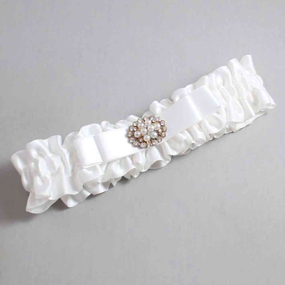 White Satin Wedding Garter / White Wedding Garters / Wedding Garter / Custom Wedding Garter / Bridal Garter / Prom Garter / Linda Joyce Couture / Personalized Garter / Personalized Wedding Garter / Personalized Prom Garter