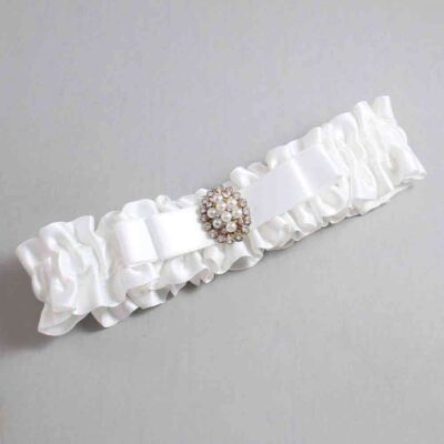 White Satin Wedding Garter / White Wedding Garters / Wedding Garter / Custom Wedding Garter / Bridal Garter / Prom Garter / Linda Joyce Couture / Personalized Garter / Personalized Wedding Garter / Personalized Prom Garter