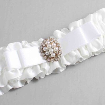 White Satin Wedding Garter / White Wedding Garters / Wedding Garter / Custom Wedding Garter / Bridal Garter / Prom Garter / Linda Joyce Couture / Personalized Garter / Personalized Wedding Garter / Personalized Prom Garter