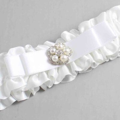 White Satin Wedding Garter / White Wedding Garters / Wedding Garter / Custom Wedding Garter / Bridal Garter / Prom Garter / Linda Joyce Couture / Personalized Garter / Personalized Wedding Garter / Personalized Prom Garter