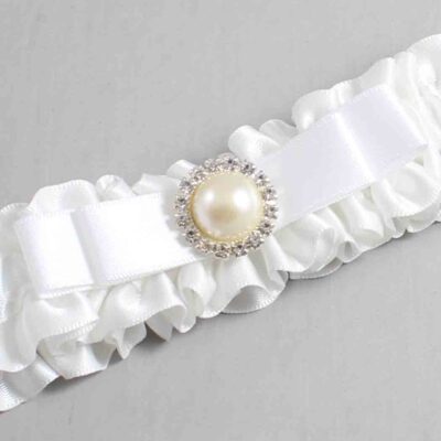 White Satin Wedding Garter / White Wedding Garters / Wedding Garter / Custom Wedding Garter / Bridal Garter / Prom Garter / Linda Joyce Couture / Personalized Garter / Personalized Wedding Garter / Personalized Prom Garter