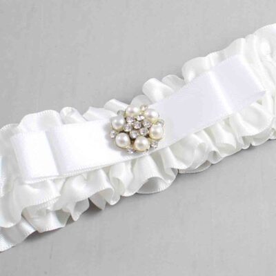 White Satin Wedding Garter / White Wedding Garters / Wedding Garter / Custom Wedding Garter / Bridal Garter / Prom Garter / Linda Joyce Couture / Personalized Garter / Personalized Wedding Garter / Personalized Prom Garter