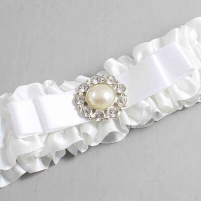 White Satin Wedding Garter / White Wedding Garters / Wedding Garter / Custom Wedding Garter / Bridal Garter / Prom Garter / Linda Joyce Couture / Personalized Garter / Personalized Wedding Garter / Personalized Prom Garter