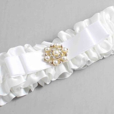 White Satin Wedding Garter / White Wedding Garters / Wedding Garter / Custom Wedding Garter / Bridal Garter / Prom Garter / Linda Joyce Couture / Personalized Garter / Personalized Wedding Garter / Personalized Prom Garter