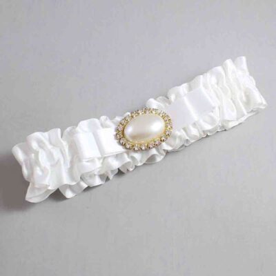 White Satin Wedding Garter / White Wedding Garters / Wedding Garter / Custom Wedding Garter / Bridal Garter / Prom Garter / Linda Joyce Couture / Personalized Garter / Personalized Wedding Garter / Personalized Prom Garter