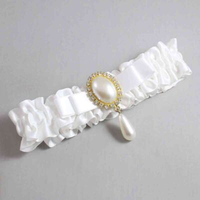 White Satin Wedding Garter / White Wedding Garters / Wedding Garter / Custom Wedding Garter / Bridal Garter / Prom Garter / Linda Joyce Couture / Personalized Garter / Personalized Wedding Garter / Personalized Prom Garter