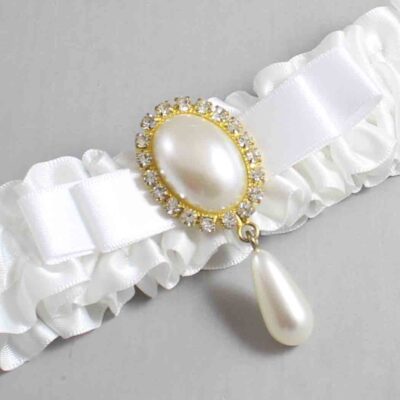 White Satin Wedding Garter / White Wedding Garters / Wedding Garter / Custom Wedding Garter / Bridal Garter / Prom Garter / Linda Joyce Couture / Personalized Garter / Personalized Wedding Garter / Personalized Prom Garter