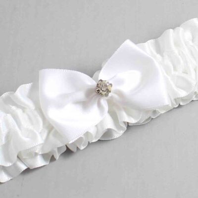 White Satin Wedding Garter / White Wedding Garters / Wedding Garter / Custom Wedding Garter / Bridal Garter / Prom Garter / Linda Joyce Couture / Personalized Garter / Personalized Wedding Garter / Personalized Prom Garter