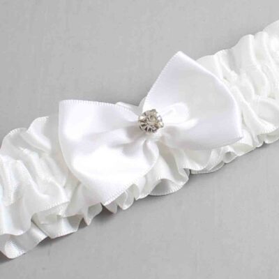 White Satin Wedding Garter / White Wedding Garters / Wedding Garter / Custom Wedding Garter / Bridal Garter / Prom Garter / Linda Joyce Couture / Personalized Garter / Personalized Wedding Garter / Personalized Prom Garter