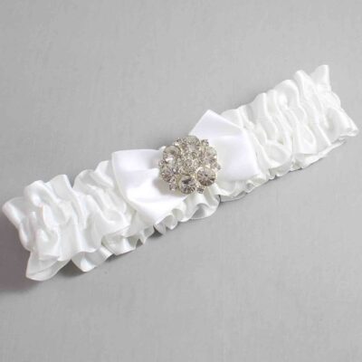 White Satin Wedding Garter / White Wedding Garters / Wedding Garter / Custom Wedding Garter / Bridal Garter / Prom Garter / Linda Joyce Couture / Personalized Garter / Personalized Wedding Garter / Personalized Prom Garter