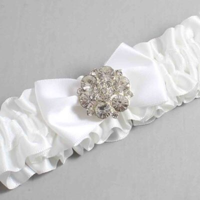 White Satin Wedding Garter / White Wedding Garters / Wedding Garter / Custom Wedding Garter / Bridal Garter / Prom Garter / Linda Joyce Couture / Personalized Garter / Personalized Wedding Garter / Personalized Prom Garter