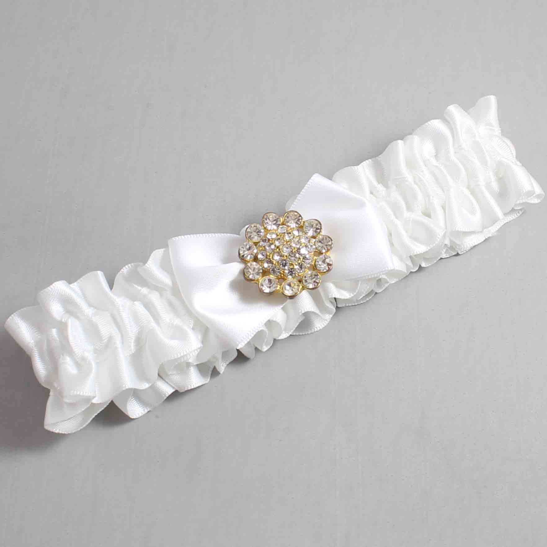 White Satin Wedding Garter / White Wedding Garters / Wedding Garter / Custom Wedding Garter / Bridal Garter / Prom Garter / Linda Joyce Couture / Personalized Garter / Personalized Wedding Garter / Personalized Prom Garter