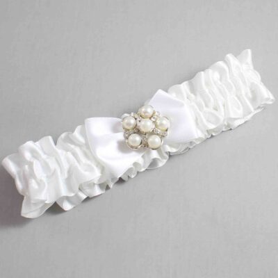 White Satin Wedding Garter / White Wedding Garters / Wedding Garter / Custom Wedding Garter / Bridal Garter / Prom Garter / Linda Joyce Couture / Personalized Garter / Personalized Wedding Garter / Personalized Prom Garter