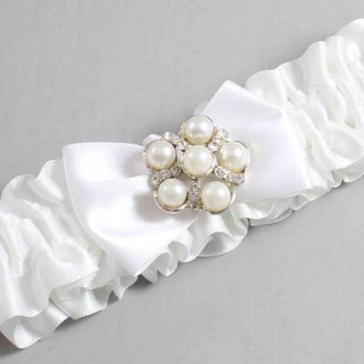 White Satin Wedding Garter / White Wedding Garters / Wedding Garter / Custom Wedding Garter / Bridal Garter / Prom Garter / Linda Joyce Couture / Personalized Garter / Personalized Wedding Garter / Personalized Prom Garter