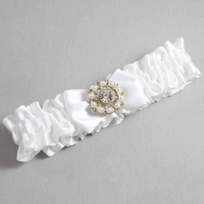 White Satin Wedding Garter / White Wedding Garters / Wedding Garter / Custom Wedding Garter / Bridal Garter / Prom Garter / Linda Joyce Couture / Personalized Garter / Personalized Wedding Garter / Personalized Prom Garter