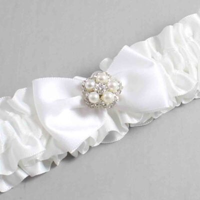 White Satin Wedding Garter / White Wedding Garters / Wedding Garter / Custom Wedding Garter / Bridal Garter / Prom Garter / Linda Joyce Couture / Personalized Garter / Personalized Wedding Garter / Personalized Prom Garter