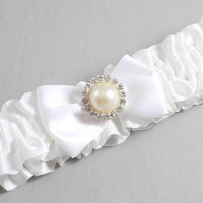 White Satin Wedding Garter / White Wedding Garters / Wedding Garter / Custom Wedding Garter / Bridal Garter / Prom Garter / Linda Joyce Couture / Personalized Garter / Personalized Wedding Garter / Personalized Prom Garter