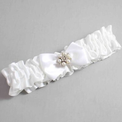 White Satin Wedding Garter / White Wedding Garters / Wedding Garter / Custom Wedding Garter / Bridal Garter / Prom Garter / Linda Joyce Couture / Personalized Garter / Personalized Wedding Garter / Personalized Prom Garter