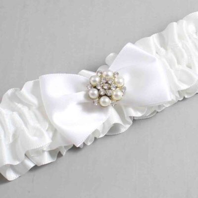 White Satin Wedding Garter / White Wedding Garters / Wedding Garter / Custom Wedding Garter / Bridal Garter / Prom Garter / Linda Joyce Couture / Personalized Garter / Personalized Wedding Garter / Personalized Prom Garter