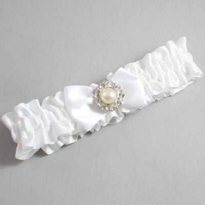 White Satin Wedding Garter / White Wedding Garters / Wedding Garter / Custom Wedding Garter / Bridal Garter / Prom Garter / Linda Joyce Couture / Personalized Garter / Personalized Wedding Garter / Personalized Prom Garter