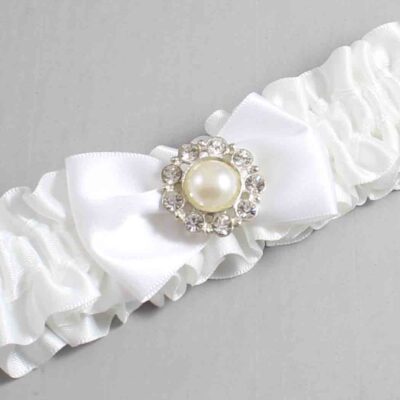 White Satin Wedding Garter / White Wedding Garters / Wedding Garter / Custom Wedding Garter / Bridal Garter / Prom Garter / Linda Joyce Couture / Personalized Garter / Personalized Wedding Garter / Personalized Prom Garter
