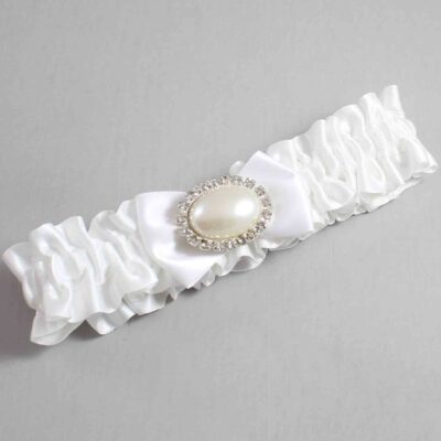 White Satin Wedding Garter / White Wedding Garters / Wedding Garter / Custom Wedding Garter / Bridal Garter / Prom Garter / Linda Joyce Couture / Personalized Garter / Personalized Wedding Garter / Personalized Prom Garter