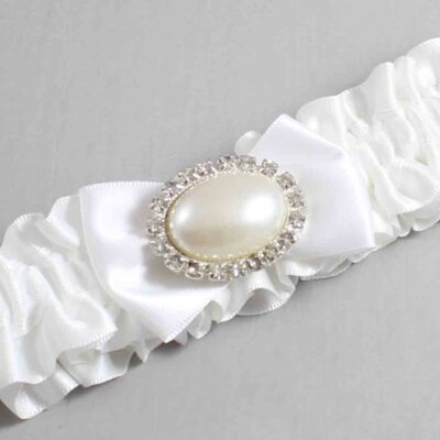 White Satin Wedding Garter / White Wedding Garters / Wedding Garter / Custom Wedding Garter / Bridal Garter / Prom Garter / Linda Joyce Couture / Personalized Garter / Personalized Wedding Garter / Personalized Prom Garter