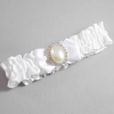 White Satin Wedding Garter / White Wedding Garters / Wedding Garter / Custom Wedding Garter / Bridal Garter / Prom Garter / Linda Joyce Couture / Personalized Garter / Personalized Wedding Garter / Personalized Prom Garter