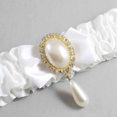 White Satin Wedding Garter / White Wedding Garters / Wedding Garter / Custom Wedding Garter / Bridal Garter / Prom Garter / Linda Joyce Couture / Personalized Garter / Personalized Wedding Garter / Personalized Prom Garter