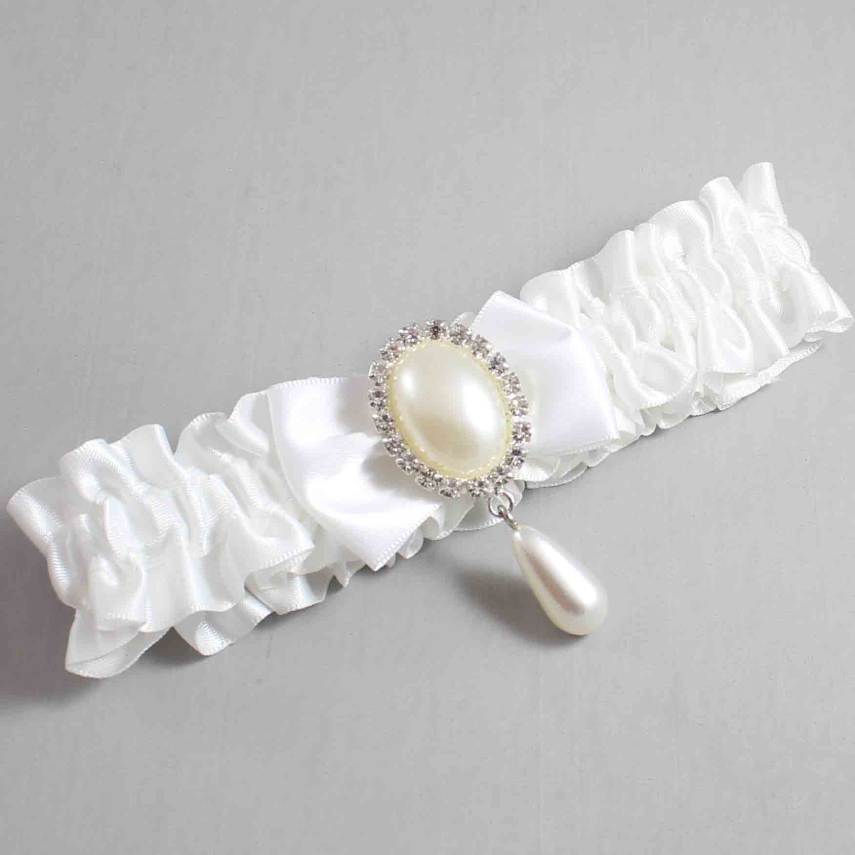 White Satin Wedding Garter / White Wedding Garters / Wedding Garter / Custom Wedding Garter / Bridal Garter / Prom Garter / Linda Joyce Couture / Personalized Garter / Personalized Wedding Garter / Personalized Prom Garter