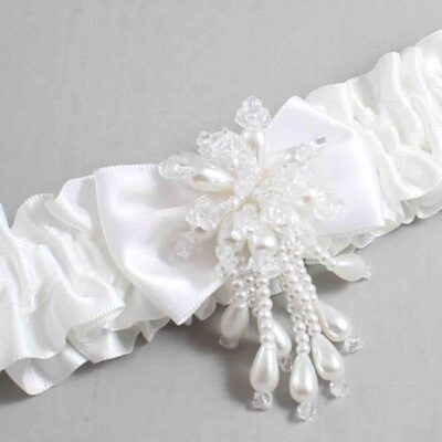 White Satin Wedding Garter / White Wedding Garters / Wedding Garter / Custom Wedding Garter / Bridal Garter / Prom Garter / Linda Joyce Couture / Personalized Garter / Personalized Wedding Garter / Personalized Prom Garter