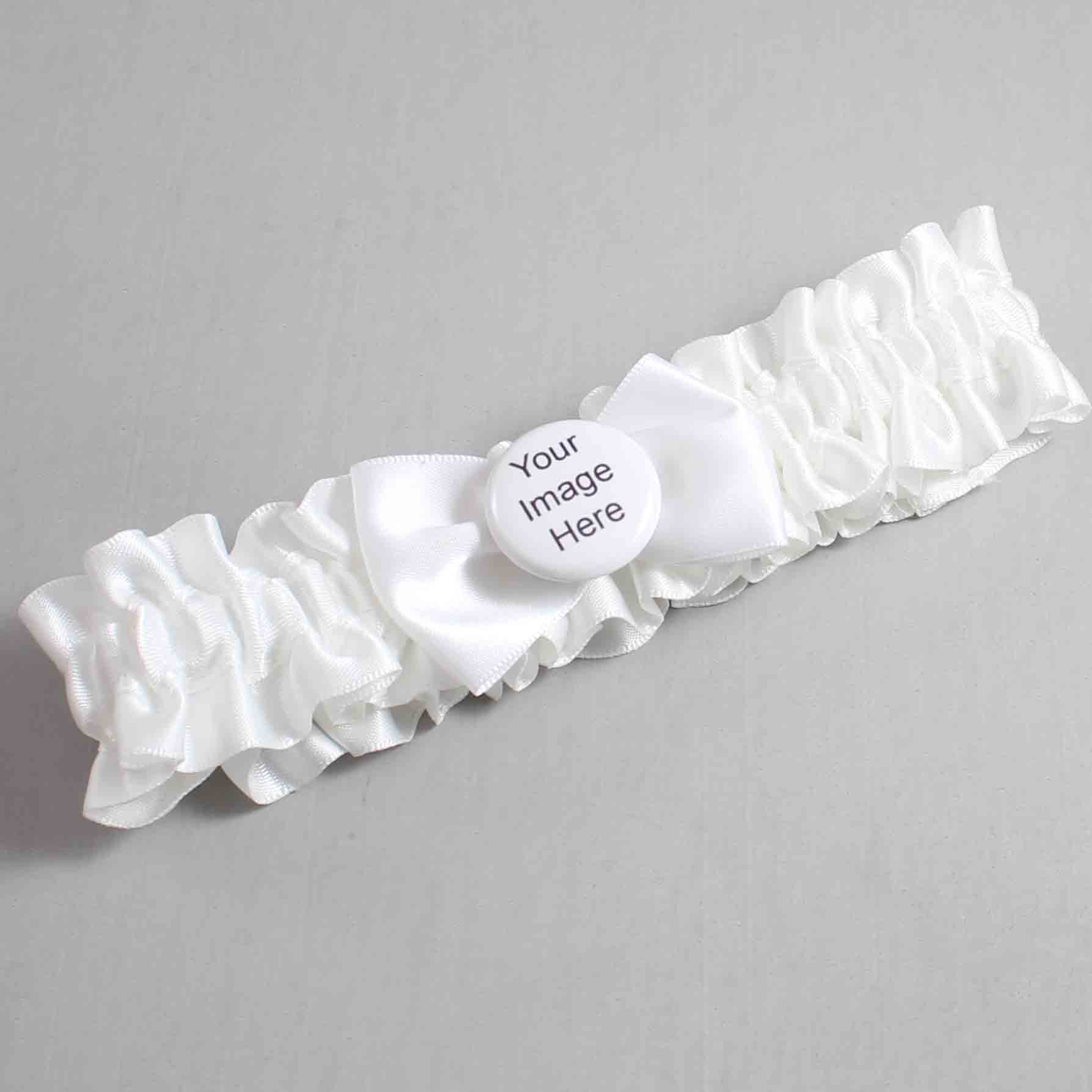 White Satin Wedding Garter / White Wedding Garters / Wedding Garter / Custom Wedding Garter / Bridal Garter / Prom Garter / Linda Joyce Couture / Personalized Garter / Personalized Wedding Garter / Personalized Prom Garter