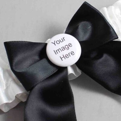 White Satin Wedding Garter / White and Black Wedding Garters / Wedding Garter / Custom Wedding Garter / Bridal Garter / Prom Garter / Linda Joyce Couture / Personalized Garter / Personalized Wedding Garter / Personalized Prom Garter