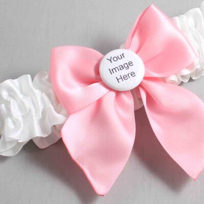 White and Pink Satin Wedding Garter / White and Pink Wedding Garters / Wedding Garter / Custom Wedding Garter / Bridal Garter / Prom Garter / Linda Joyce Couture / Personalized Garter / Personalized Wedding Garter / Personalized Prom Garter
