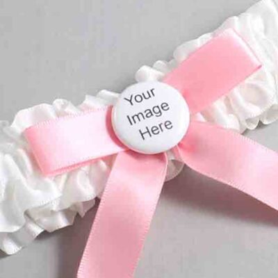 White and Pink Satin Wedding Garter / White Wedding Garters / Wedding Garter / Custom Wedding Garter / Bridal Garter / Prom Garter / Linda Joyce Couture / Personalized Garter / Personalized Wedding Garter / Personalized Prom Garter