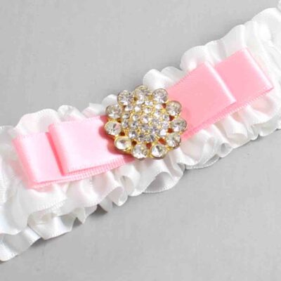 White and Pink Satin Wedding Garter / White Wedding Garters / Wedding Garter / Custom Wedding Garter / Bridal Garter / Prom Garter / Linda Joyce Couture / Personalized Garter / Personalized Wedding Garter / Personalized Prom Garter