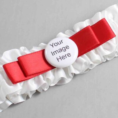 White and Red Satin Wedding Garter / White Wedding Garters / Wedding Garter / Custom Wedding Garter / Bridal Garter / Prom Garter / Linda Joyce Couture / Personalized Garter / Personalized Wedding Garter / Personalized Prom Garter
