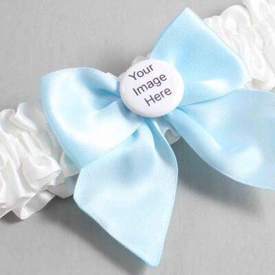 White and Alice Blue Satin Wedding Garter / White and Blue Wedding Garters / Wedding Garter / Custom Wedding Garter / Bridal Garter / Prom Garter / Linda Joyce Couture / Personalized Garter / Personalized Wedding Garter / Personalized Prom Garter