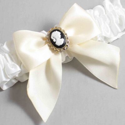 White and Ivory Satin Wedding Garter / White and Ivory Wedding Garters / Wedding Garter / Custom Wedding Garter / Bridal Garter / Prom Garter / Linda Joyce Couture / Personalized Garter / Personalized Wedding Garter / Personalized Prom Garter