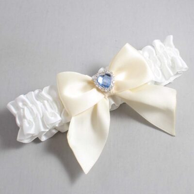 White and Ivory Satin Wedding Garter / White and Ivory Wedding Garters / Wedding Garter / Custom Wedding Garter / Bridal Garter / Prom Garter / Linda Joyce Couture / Personalized Garter / Personalized Wedding Garter / Personalized Prom Garter