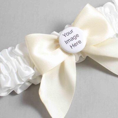 White and Ivory Satin Wedding Garter / White and Ivory Wedding Garters / Wedding Garter / Custom Wedding Garter / Bridal Garter / Prom Garter / Linda Joyce Couture / Personalized Garter / Personalized Wedding Garter / Personalized Prom Garter
