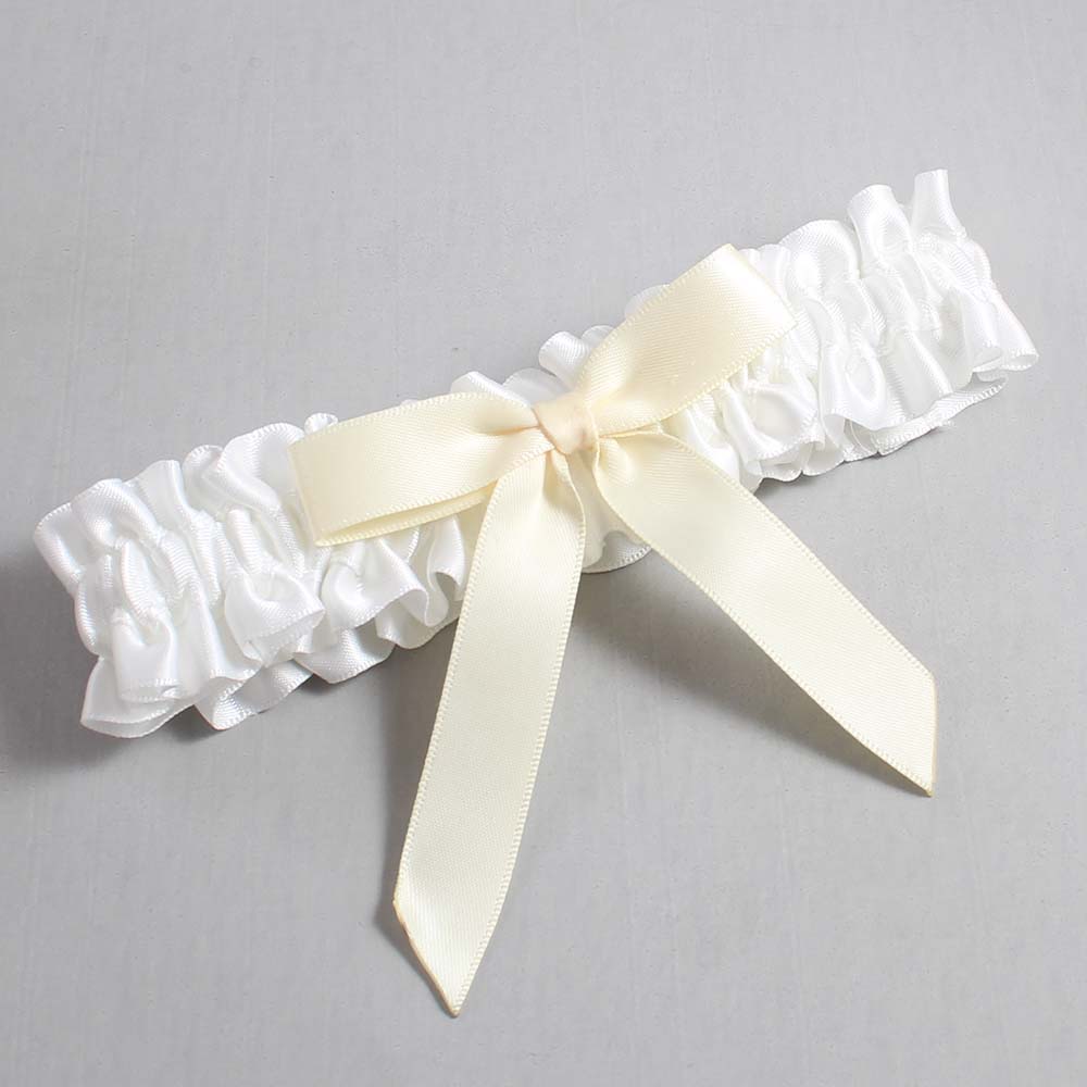 White and Ivory Satin Wedding Garter / White Wedding Garters / Wedding Garter / Custom Wedding Garter / Bridal Garter / Prom Garter / Linda Joyce Couture / Personalized Garter / Personalized Wedding Garter / Personalized Prom Garter
