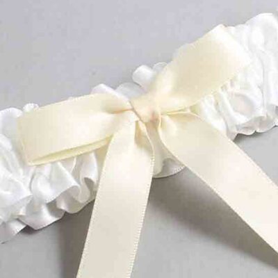 White and Ivory Satin Wedding Garter / White Wedding Garters / Wedding Garter / Custom Wedding Garter / Bridal Garter / Prom Garter / Linda Joyce Couture / Personalized Garter / Personalized Wedding Garter / Personalized Prom Garter