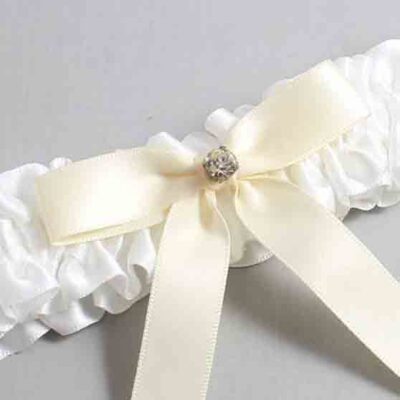 White and Ivory Satin Wedding Garter / White Wedding Garters / Wedding Garter / Custom Wedding Garter / Bridal Garter / Prom Garter / Linda Joyce Couture / Personalized Garter / Personalized Wedding Garter / Personalized Prom Garter