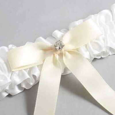 White and Ivory Satin Wedding Garter / White Wedding Garters / Wedding Garter / Custom Wedding Garter / Bridal Garter / Prom Garter / Linda Joyce Couture / Personalized Garter / Personalized Wedding Garter / Personalized Prom Garter