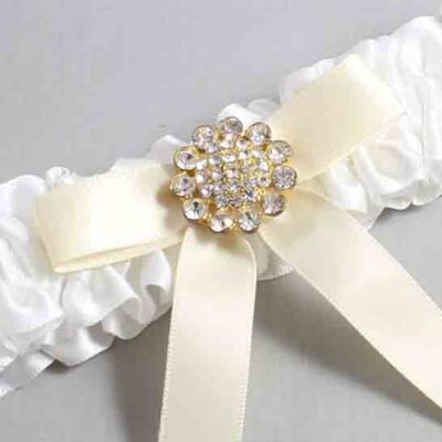 White and Ivory Satin Wedding Garter / White Wedding Garters / Wedding Garter / Custom Wedding Garter / Bridal Garter / Prom Garter / Linda Joyce Couture / Personalized Garter / Personalized Wedding Garter / Personalized Prom Garter