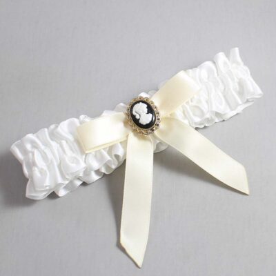 White and Ivory Satin Wedding Garter / White Wedding Garters / Wedding Garter / Custom Wedding Garter / Bridal Garter / Prom Garter / Linda Joyce Couture / Personalized Garter / Personalized Wedding Garter / Personalized Prom Garter