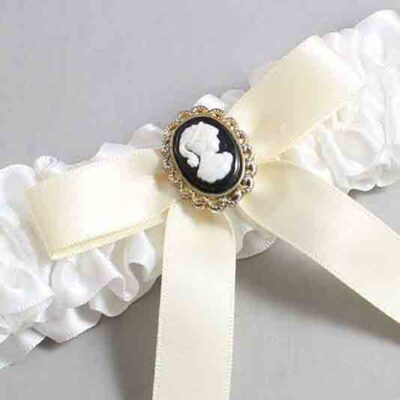 White and Ivory Satin Wedding Garter / White Wedding Garters / Wedding Garter / Custom Wedding Garter / Bridal Garter / Prom Garter / Linda Joyce Couture / Personalized Garter / Personalized Wedding Garter / Personalized Prom Garter